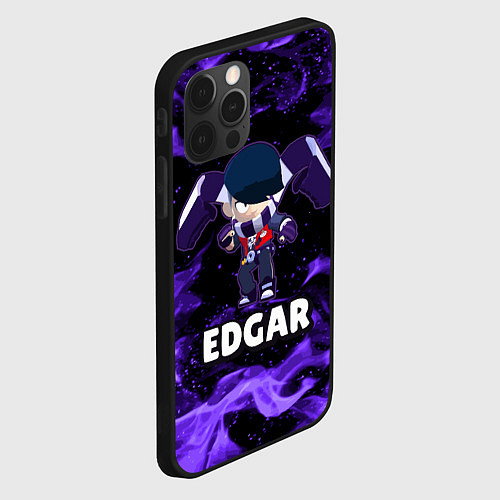 Чехол iPhone 12 Pro BRAWL STARS EDGAR / 3D-Черный – фото 2