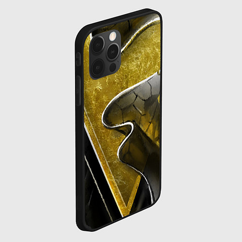 Чехол iPhone 12 Pro Золотой треугольник / 3D-Черный – фото 2