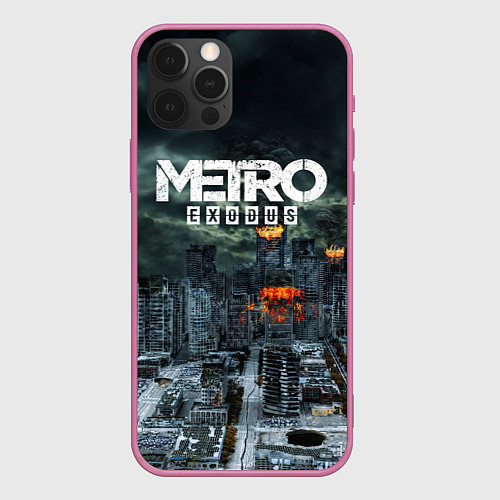 Чехол iPhone 12 Pro Metro Exodus / 3D-Малиновый – фото 1