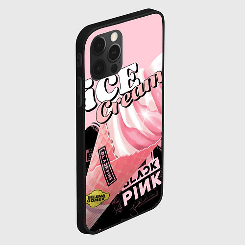 Чехол iPhone 12 Pro BLACKPINK ICE CREAM / 3D-Черный – фото 2