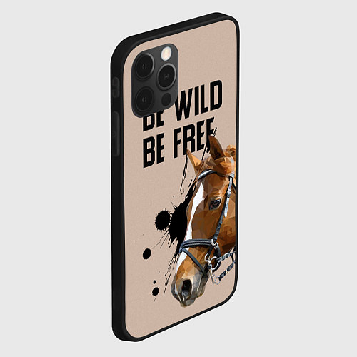 Чехол iPhone 12 Pro Be wild be free / 3D-Черный – фото 2