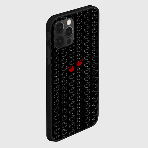 Чехол iPhone 12 Pro Уточки паттерн текстура 18 / 3D-Черный – фото 2
