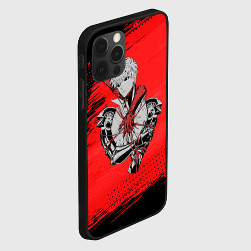 Чехол iPhone 12 Pro Генос One Punch Man / 3D-Черный – фото 2