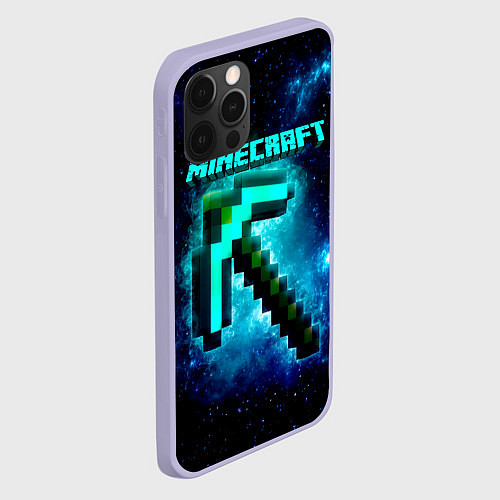 Чехол iPhone 12 Pro Minecraft / 3D-Светло-сиреневый – фото 2