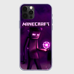 Чехол для iPhone 12 Pro Minecraft Слендермен, цвет: 3D-светло-сиреневый
