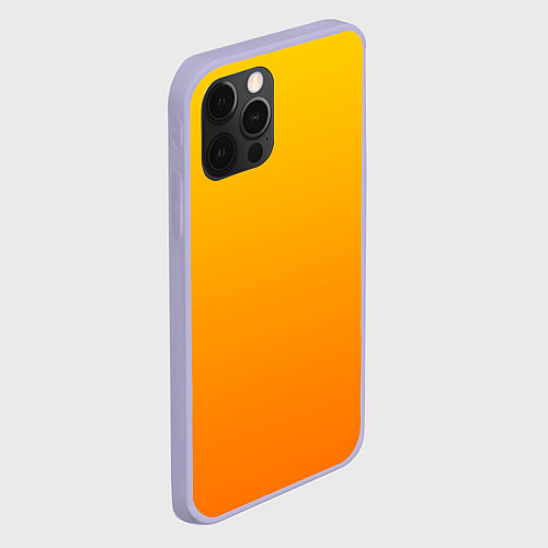 Чехол iPhone 12 Pro Оранжевый градиент / 3D-Светло-сиреневый – фото 2