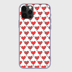 Чехол для iPhone 12 Pro Разбитое Сердце, цвет: 3D-светло-сиреневый