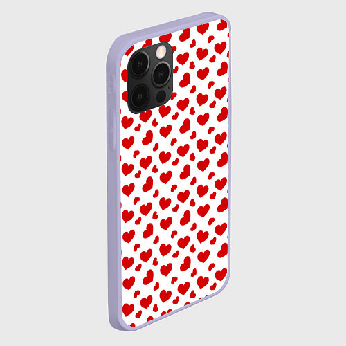 Чехол iPhone 12 Pro Сердечки / 3D-Светло-сиреневый – фото 2
