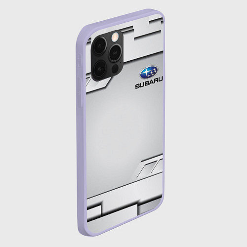 Чехол iPhone 12 Pro SUBARU СУБАРУ / 3D-Светло-сиреневый – фото 2