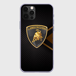 Чехол для iPhone 12 Pro LAMBORGHINI ЛАМБОРДЖИНИ, цвет: 3D-светло-сиреневый