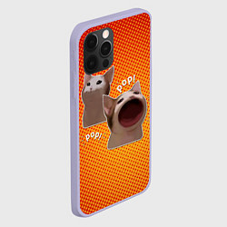 Чехол для iPhone 12 Pro Cat Pop Мем, цвет: 3D-светло-сиреневый — фото 2