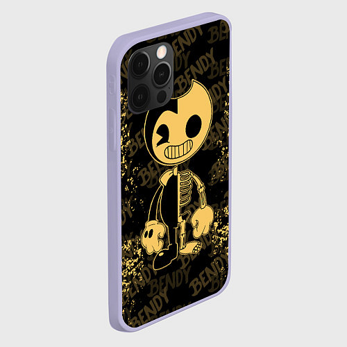 Чехол iPhone 12 Pro Bendy And The Ink Machine краска / 3D-Светло-сиреневый – фото 2