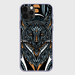 Чехол для iPhone 12 Pro Рисунок лиса, цвет: 3D-светло-сиреневый