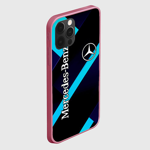 Чехол iPhone 12 Pro Mercedes Benz / 3D-Малиновый – фото 2