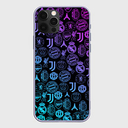 Чехол iPhone 12 Pro ЛОГО ФУТБОЛЬНЫХ КОМАНД НЕОН