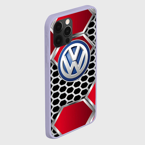 Чехол iPhone 12 Pro VOLKSWAGEN / 3D-Светло-сиреневый – фото 2