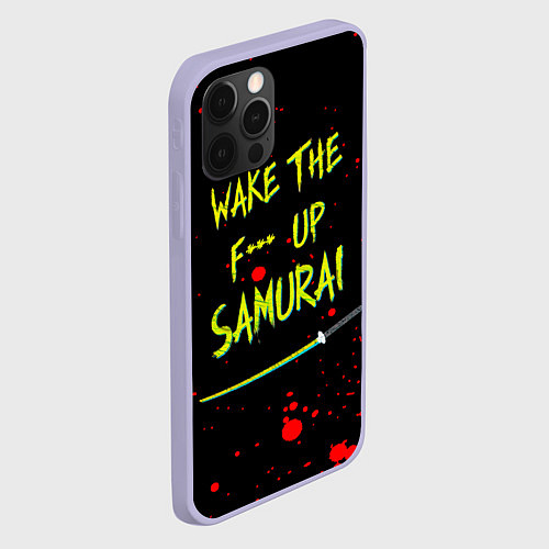 Чехол iPhone 12 Pro WAKE THE F*** UP SAMURAI / 3D-Светло-сиреневый – фото 2