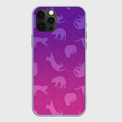 Чехол для iPhone 12 Pro Котятки, цвет: 3D-светло-сиреневый