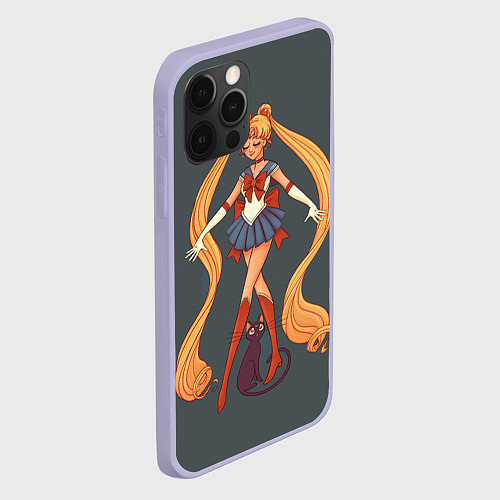 Чехол iPhone 12 Pro Sailor Moon Сейлор Мун / 3D-Светло-сиреневый – фото 2