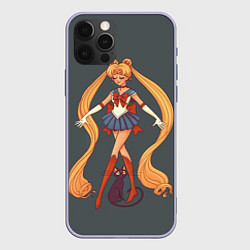 Чехол для iPhone 12 Pro Sailor Moon Сейлор Мун, цвет: 3D-светло-сиреневый