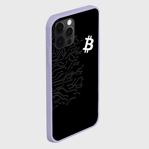 Чехол iPhone 12 Pro БИТКОИН BITCOIN / 3D-Светло-сиреневый – фото 2