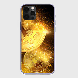 Чехол для iPhone 12 Pro БИТКОИН ЗОЛОТО BITCOIN GOLD, цвет: 3D-светло-сиреневый