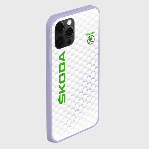 Чехол iPhone 12 Pro SKODA / 3D-Светло-сиреневый – фото 2