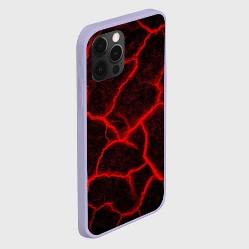 Чехол iPhone 12 Pro ЛАВА ЛАВОВЫЕ ТРЕЩИНЫ LAVA / 3D-Светло-сиреневый – фото 2