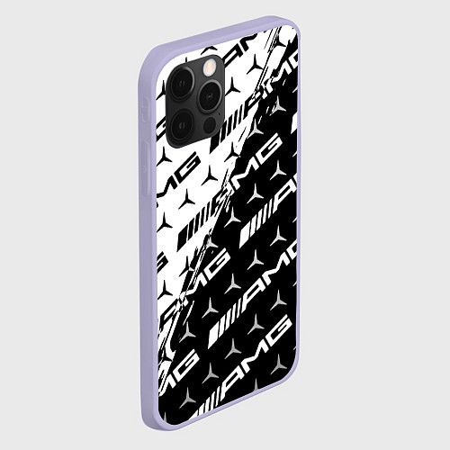 Чехол iPhone 12 Pro MERCEDES BENZ AMG / 3D-Светло-сиреневый – фото 2