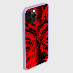 Чехол для iPhone 12 Pro BLACK RED DRAGONS TATOO, цвет: 3D-светло-сиреневый — фото 2