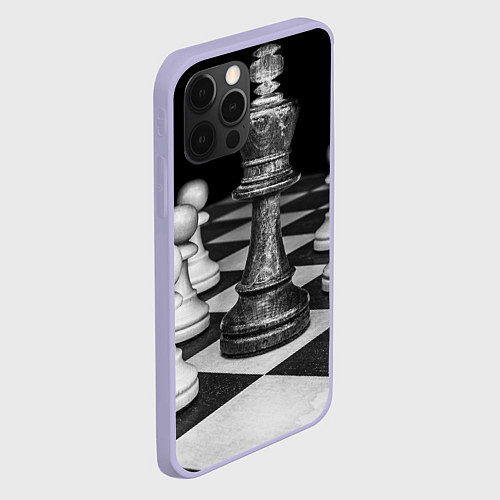 Чехол iPhone 12 Pro Шахматы / 3D-Светло-сиреневый – фото 2