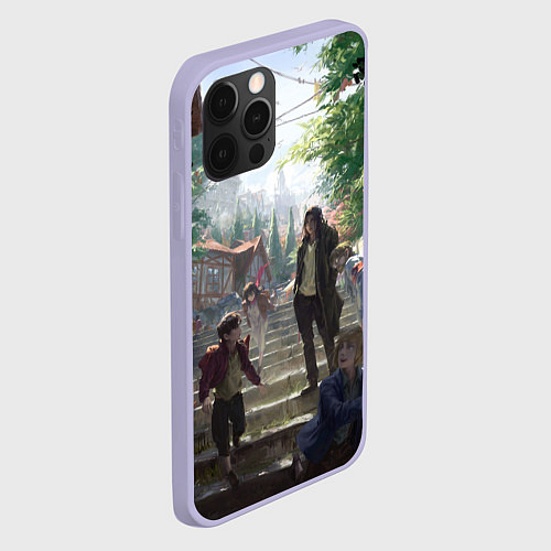 Чехол iPhone 12 Pro АТАКА ТИТАНОВ ФИНАЛ EREN / 3D-Светло-сиреневый – фото 2