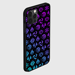 Чехол для iPhone 12 Pro GENSHIN IMPACT NEON, цвет: 3D-черный — фото 2