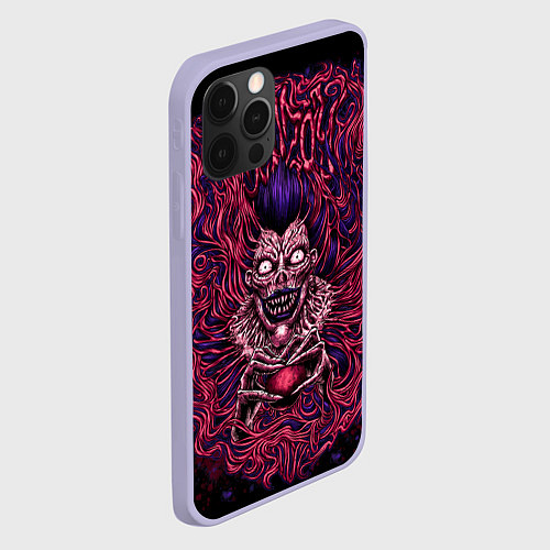 Чехол iPhone 12 Pro DEATH NOTE ТЕТРАДЬ СМЕРТИ / 3D-Светло-сиреневый – фото 2