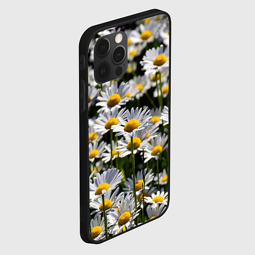 Чехол iPhone 12 Pro Ромашки / 3D-Черный – фото 2