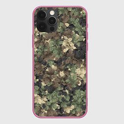 Чехол для iPhone 12 Pro Хмельной камуфляж, цвет: 3D-малиновый