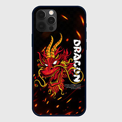 Чехол для iPhone 12 Pro Dragon Огненный дракон, цвет: 3D-черный