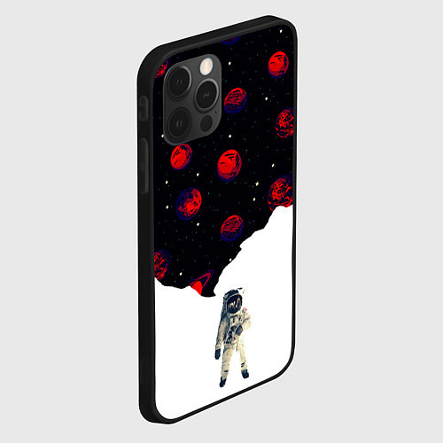 Чехол iPhone 12 Pro Мысли космонавта про космос / 3D-Черный – фото 2