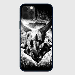 Чехол для iPhone 12 Pro Трицератопс Динозавр, цвет: 3D-черный