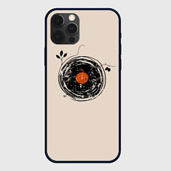 Чехол для iPhone 12 Pro Natural Vinyl Records Vintage, цвет: 3D-черный