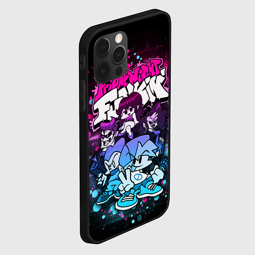 Чехол iPhone 12 Pro Friday Night Funkin Neon / 3D-Черный – фото 2