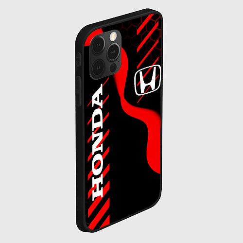 Чехол iPhone 12 Pro HONDA ХОНДА СПОРТ / 3D-Черный – фото 2