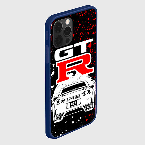 Чехол iPhone 12 Pro NISSAN GT-R НИССАН GTR / 3D-Тёмно-синий – фото 2