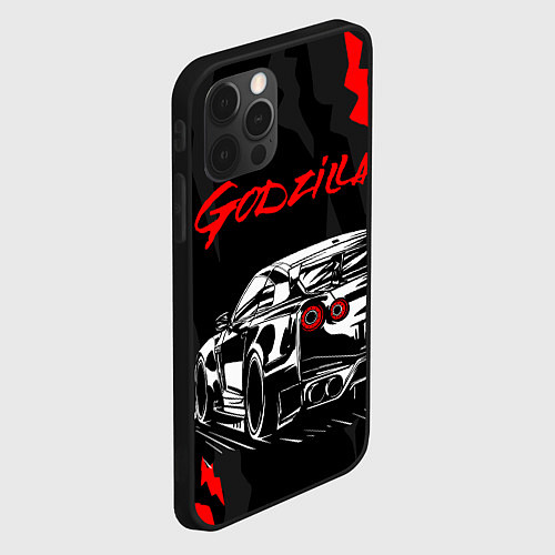 Чехол iPhone 12 Pro NISSAN GT-R GODZILLA / 3D-Черный – фото 2