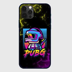 Чехол для iPhone 12 Pro PUBG RETRO NEON ПАБГ НЕОН, цвет: 3D-черный