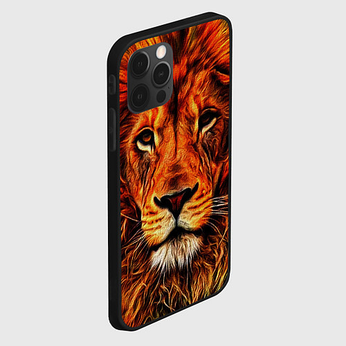 Чехол iPhone 12 Pro LION / 3D-Черный – фото 2