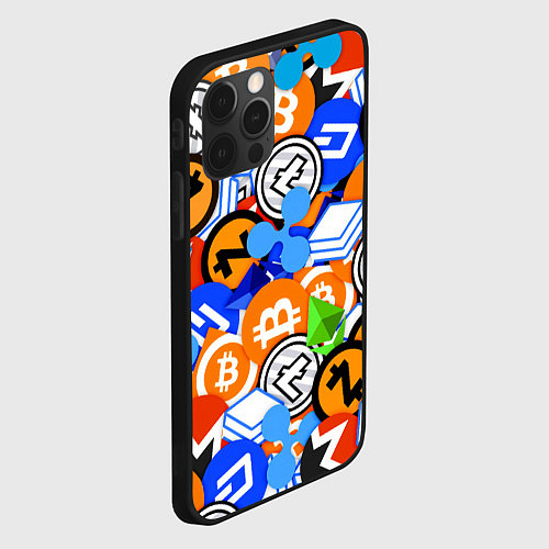 Чехол iPhone 12 Pro КРИПТОВАЛЮТЫ CRYPTOCURRENCY / 3D-Черный – фото 2
