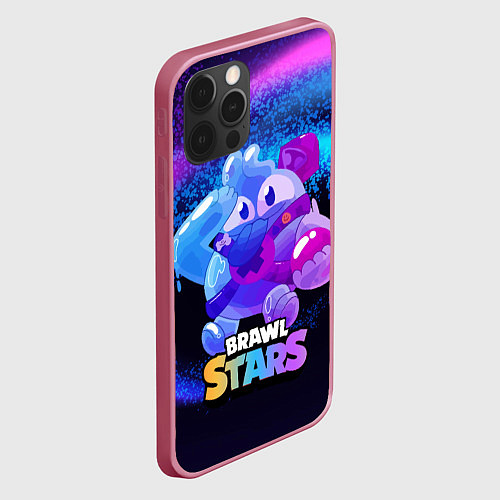 Чехол iPhone 12 Pro Сквик Squeak Brawl Stars / 3D-Малиновый – фото 2