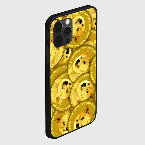 Чехол iPhone 12 Pro DOGECOIN DOGE ДОГИКОИН / 3D-Черный – фото 2