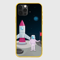 Чехол для iPhone 12 Pro Астронавт покоряет космос, цвет: 3D-желтый
